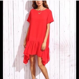 Red shift dress